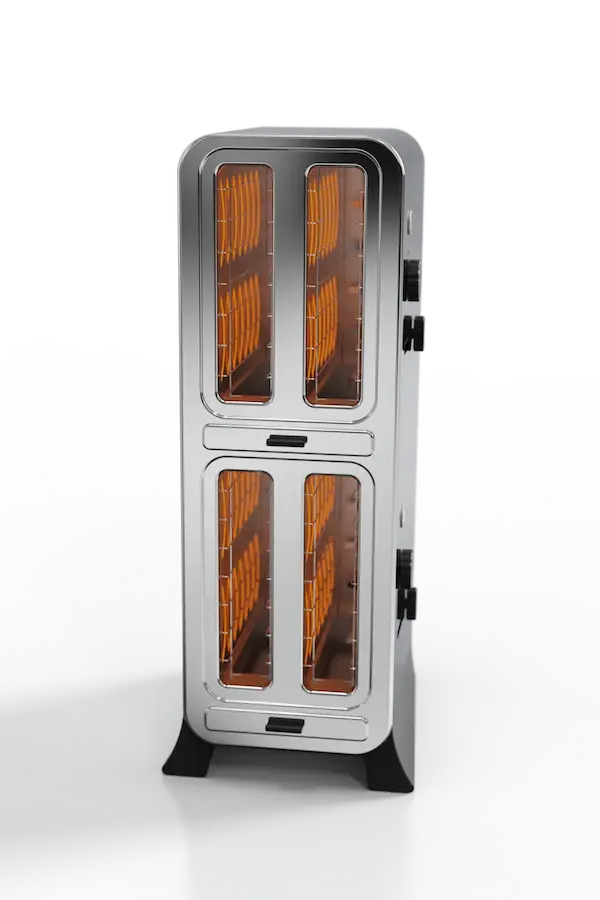 Vertiq Vertical Toaster comparison showing space-saving design in modern kitchen